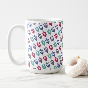 Farbenfrohe Dreidels Hanukkah Kaffeetasse