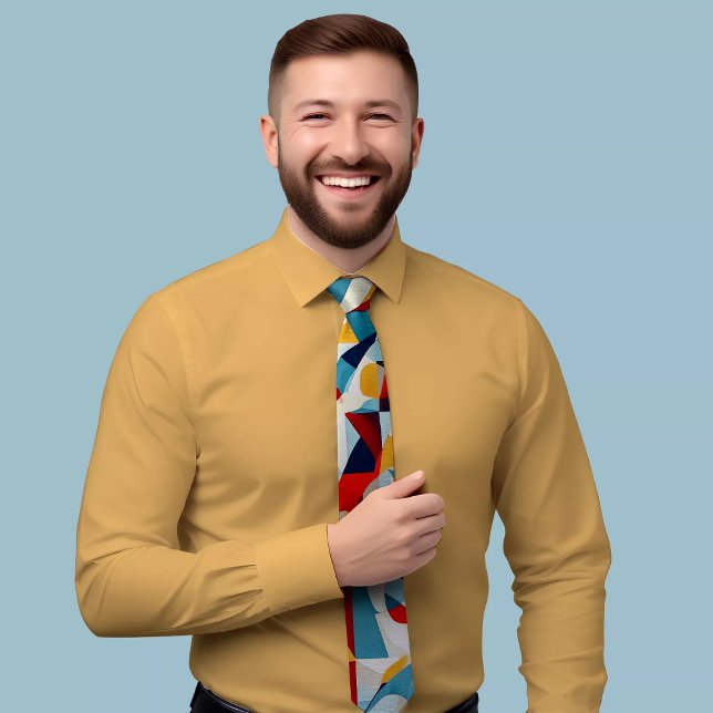 Farbenfrohe Dreieck-Krawatte mit lebendigem Design Krawatte (Von Creator hochgeladen)