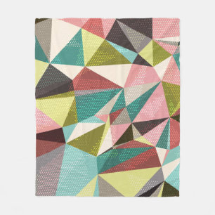 Farbenfrohe Dreiecke, abstrakte geometrische Forme Fleecedecke