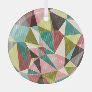 Farbenfrohe Dreiecke, abstrakte geometrische Forme Ornament Aus Glas
