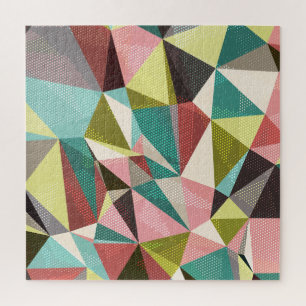 Farbenfrohe Dreiecke, abstrakte geometrische Forme Puzzle