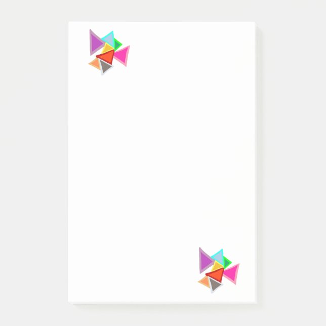 Farbenfrohe Dreiecke  Post-it Klebezettel (Vorderseite)