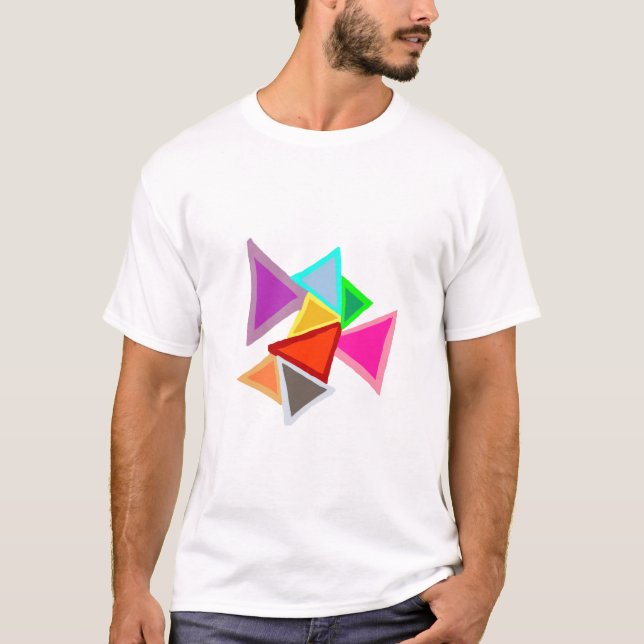 Farbenfrohe Dreiecke  T-Shirt (Vorderseite)