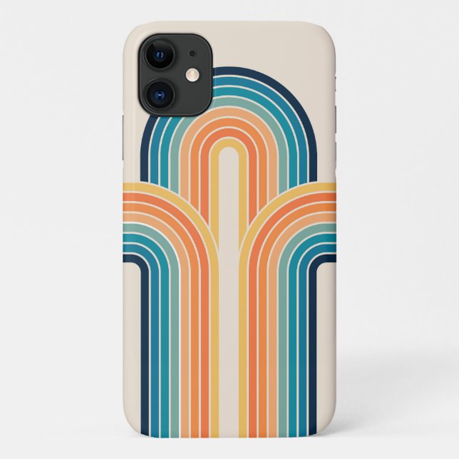 Farbenfrohe dreifache Retro Bögen Case-Mate iPhone Hülle (Rückseite)