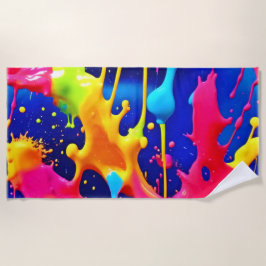 Farbenfrohe Drilling Paint Artwork Strandtuch