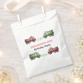 Farbenfrohe Dump Trucks 4. Geburtstagsfeier Geschenktütchen