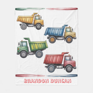 Farbenfrohe Dump Trucks 4. Geburtstagsparty-Gesche Fleecedecke