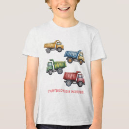 Farbenfrohe Dump Trucks 4. Geburtstagsparty-Gesche Tri-Blend Shirt