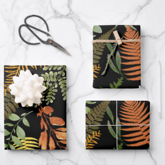 Farbenfrohe dunkle Fern Botanische Blätter Blumend