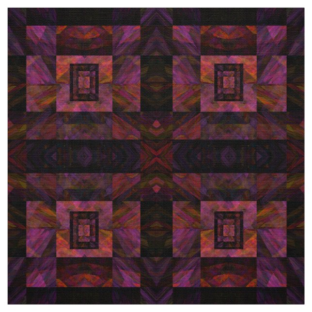 Farbenfrohe dunkle Galaxie der Blockbaukunst Stoff (Muster)