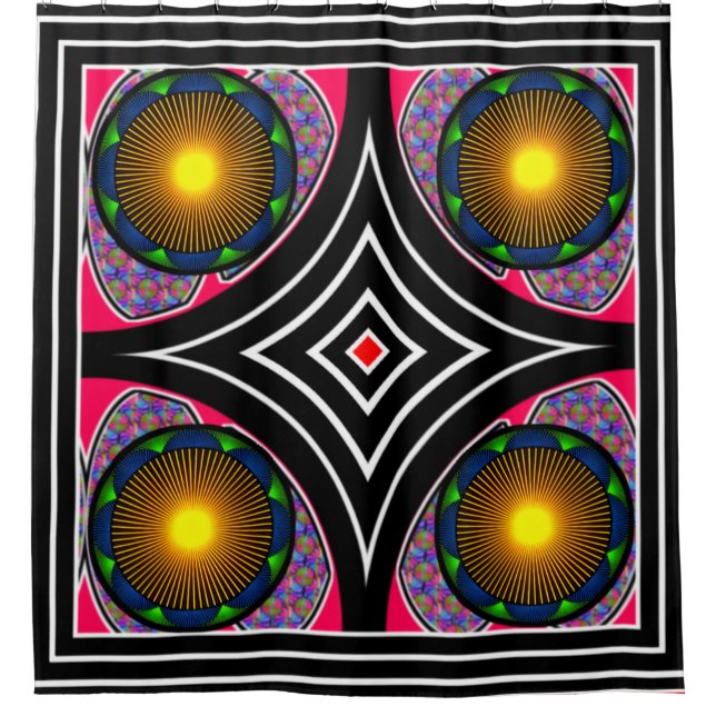 Farbenfrohe Duschvorhang für digitales Design - le (Vorderseite)