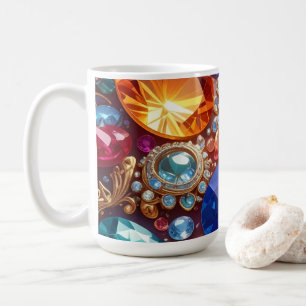 Farbenfrohe Edelsteine & Juwelen Kaffeetasse