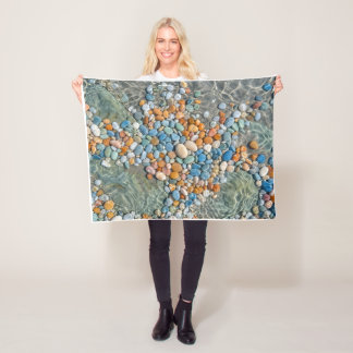 Farbenfrohe Edelsteine und Kristalle Mosaik Kunst Fleecedecke