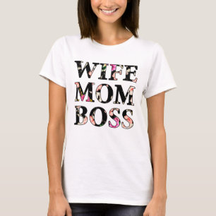 Farbenfrohe Ehefrau Mama Boss T-Shirt