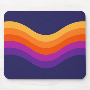 Farbenfrohe, einfache Retro-Stilwellen Mousepad