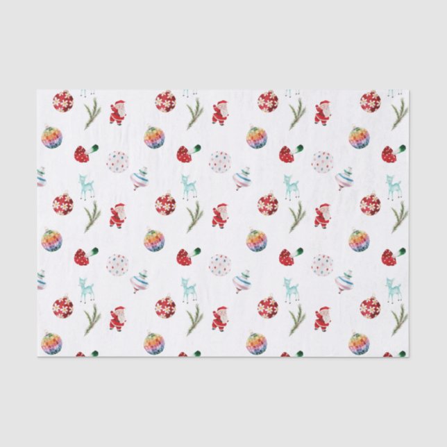 Farbenfrohe einfache Weihnachten Seidenpapier (Vorderseite)