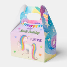 Farbenfrohe Einhorn-Geburtstag 4"b x 2,5"l x 5"h