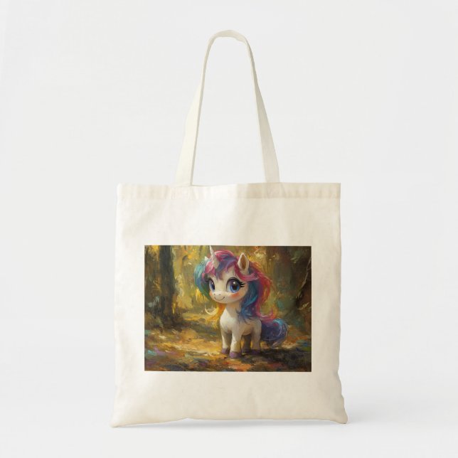 Farbenfrohe Einhorn Tragetasche (Vorne)