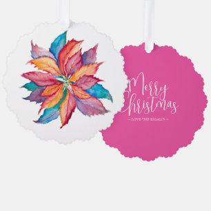 Farbenfrohe Einzigartigkeit Poinsettia Weihnachten Ornament Karte