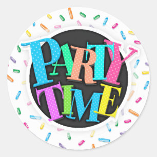 Farbenfrohe Eiscreme Candy Sprinkles Runder Aufkleber