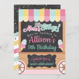 Farbenfrohe Eiscreme Geburtstagsparty Einladung