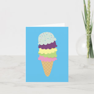Farbenfrohe Eiscreme-Kone-Karte Karte