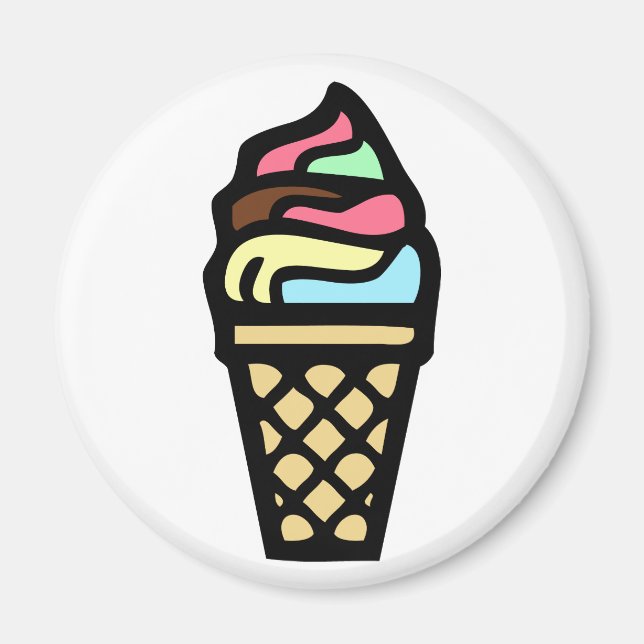 Farbenfrohe Eiscreme Magnet (Vorne)