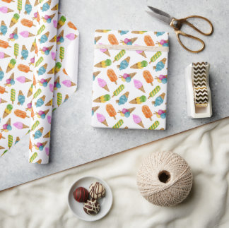 Farbenfrohe Eiscreme Muster Geschenkwrake Geschenkpapier