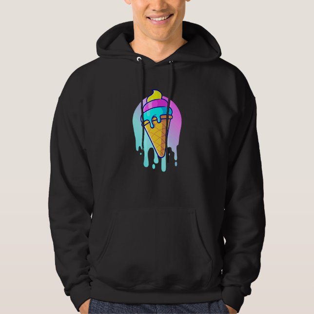 Farbenfrohe Eiscreme Sommerferien Ice Hoodie (Vorderseite)