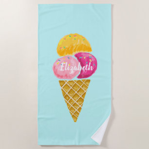 Farbenfrohe Eiscreme Strandtuch