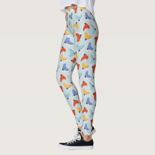 Farbenfrohe Eiszeit Skate Wintermuster Leggings