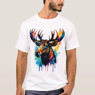 Farbenfrohe Elche T-Shirt