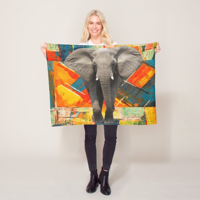 Farbenfrohe Elefant Blanket Fleecedecke (Beispiel)