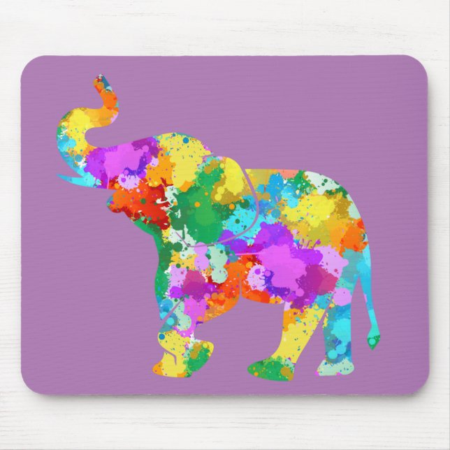 Farbenfrohe Elefant Mousepad (Vorne)