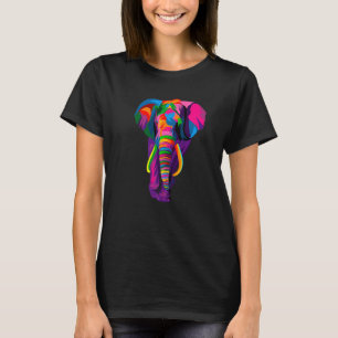 Farbenfrohe Elefant Pop Style Rainbow Elephant T-Shirt