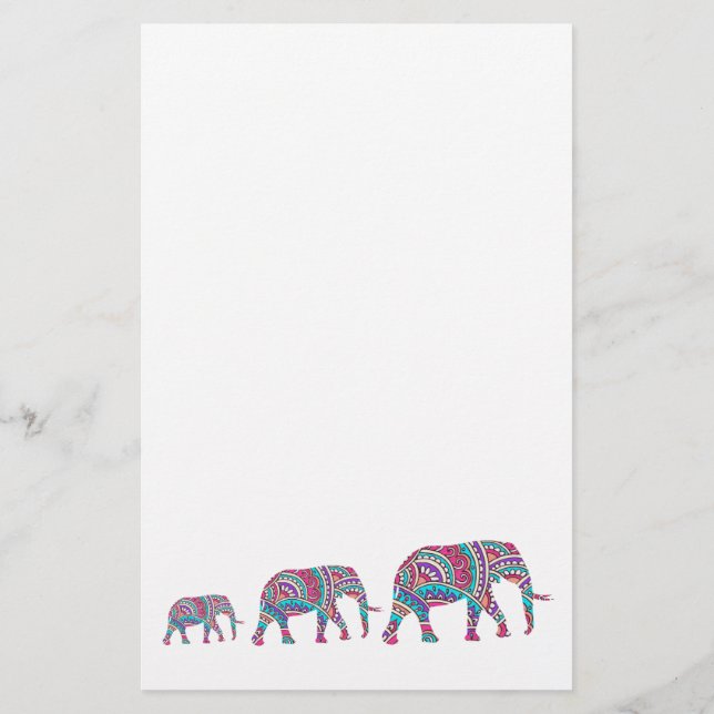 Farbenfrohe Elefanten Flyer (Hinten)
