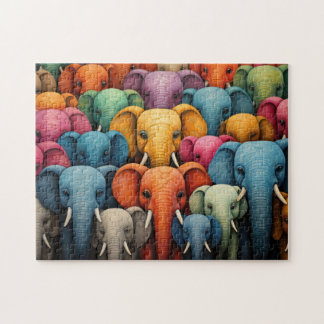 farbenfrohe Elefanten Puzzle