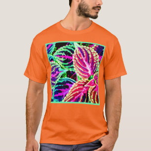 Farbenfrohe Elegance-Blätter Muster T-Shirt