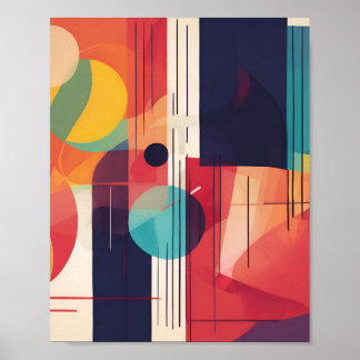 Farbenfrohe Elegante Geometrische Stilkunst Poster