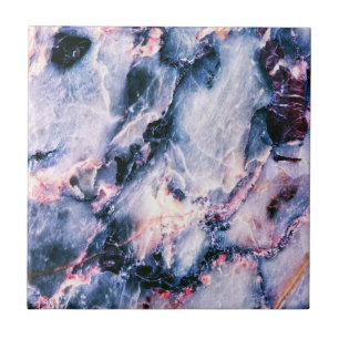 Farbenfrohe Elegante Marmorplatte Weiß Blau und Ro Fliese