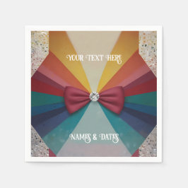 Farbenfrohe Elegante Rainbow Wedding Serviette