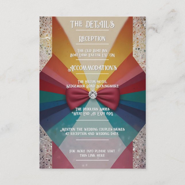 "Farbenfrohe Elegante Regenbogen Begleitkarte (Vorderseite)