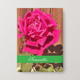 Farbenfrohe Elegante Rosa Blume Rosa Blütenfarben Button