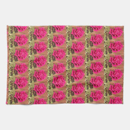 Farbenfrohe Elegante Rosa Blume Rosa Blütenfarben Geschirrtuch