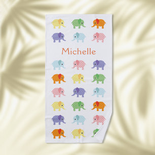 Farbenfrohe Elephant Beach Handtuch für Kinder mit