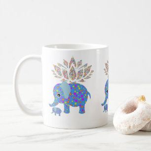 Farbenfrohe Elephant Blue Tasse
