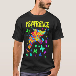 Farbenfrohe Elephant Psy Trance DJ Techno Rave Par T-Shirt