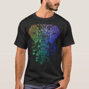 Farbenfrohe Elephant Tribal Hindu Wasserfarbe Graf T-Shirt