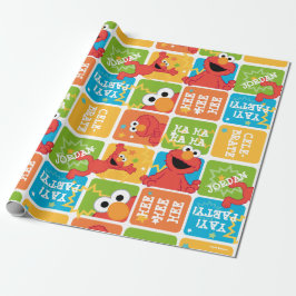 Farbenfrohe Elmo Grid Muster Geschenkpapier