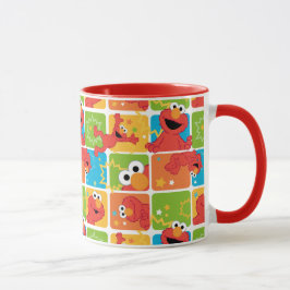 Farbenfrohe Elmo Grid Muster Tasse